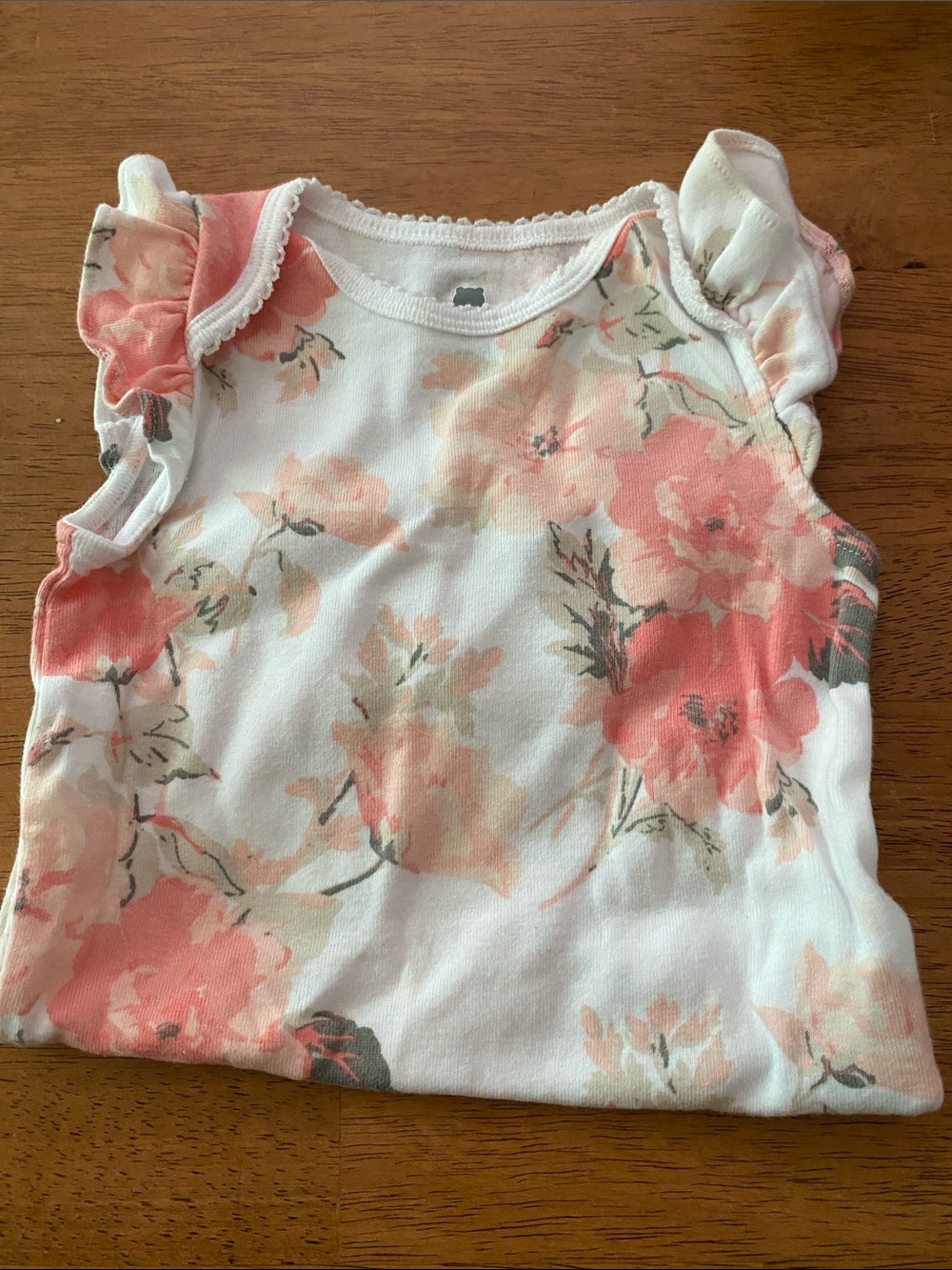 GAP Floral Ruffle Sleeve One-Piece - Pink & White
